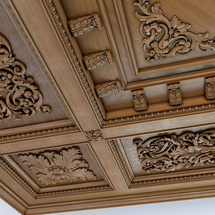 Carved Rosette R-051 on Ceiling Application Photo