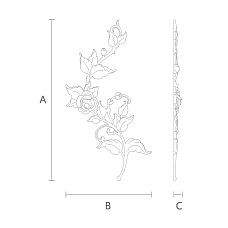Schematic drawing of the dimensions of NPU-468R decorative molding for mounting on various surfaces