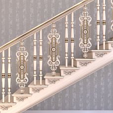 Carved polyurethane overlay NPU-186R photo of staircase decor
