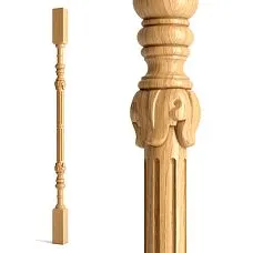 Wooden decorative item &mdash; stair baluster L-045 with vertical grooves