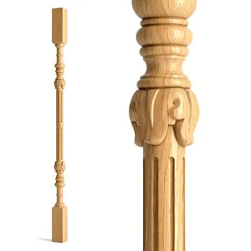 Изделие из дерева для декора - балясина для лестницы L-045 с вертикальными каннелюрами
