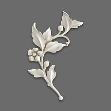 NPU-471L ornamental decoration: a branch with a flower and leaves made of polyurethane
