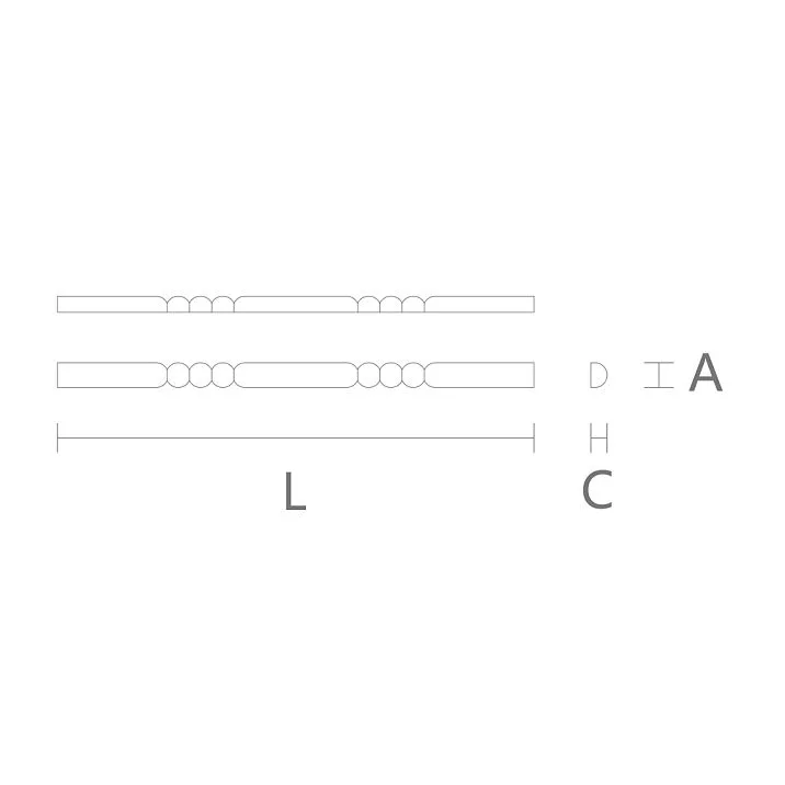 Elegant molding KPU-034 from polyurethane for stylish interiors, drawing for dimensions