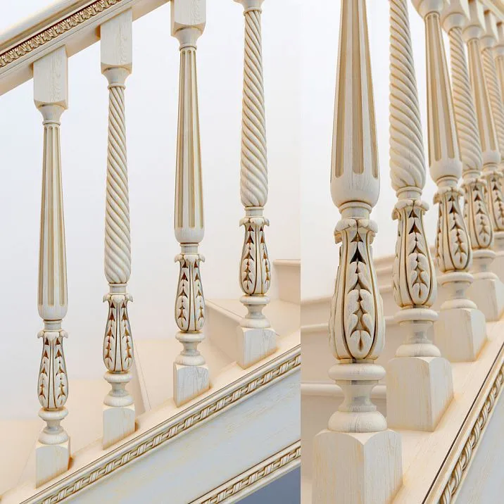 Carved staircase detail L-037 photo in interior