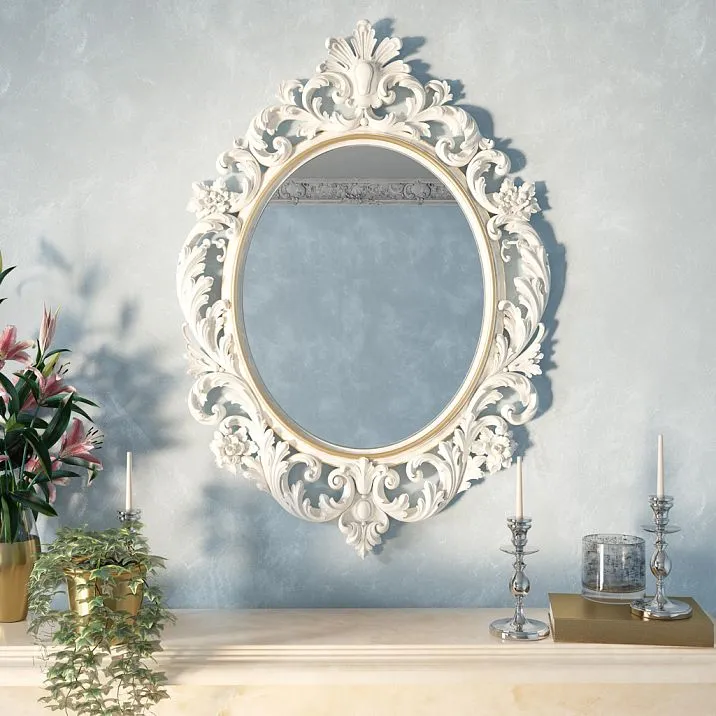 Mirror frame with carved patterns, classic carved wooden frame RM-041