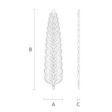 Wooden applique N-243 for decorative finishing of wooden houses, drawing for dimensions