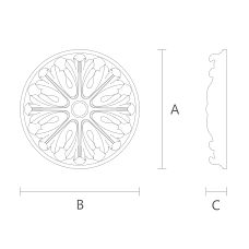 Interior Decoration: Carved Outlet R-054 Drawing