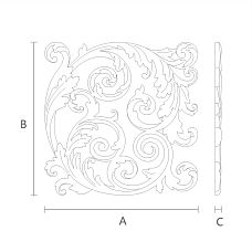 Wooden inlay with carved decoration - buy wooden carved decor in Moscow, drawing