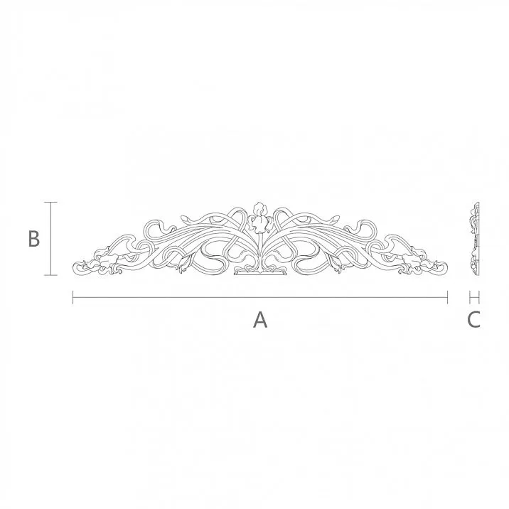 Decorative carved wooden applique N-228 for dresser design