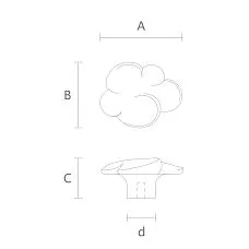 Cloud HL-050 Solid Wood Furniture Handle &mdash; Quality and Style, Drawing