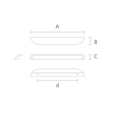 Wave HL-006 Surface-Mounted Wooden Handle from Oak or Beech, on White Background