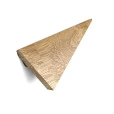 Triangular wooden furniture handle with fittings