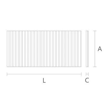 Decorative polyurethane molding KPU-129 with vertical ribbed relief 105&times;7&times;2600 mm for walls and interior.