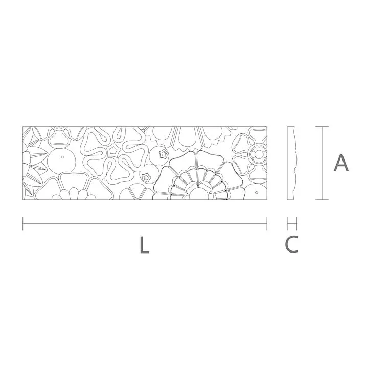 Carved batten K-102 as an element of modern design drawing