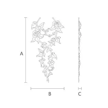 Лепной декор NPU-475 крупным планом, детализированная цветочная композиция