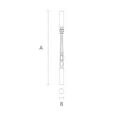 Solid wood item &mdash; baluster for staircase L-014 drawing