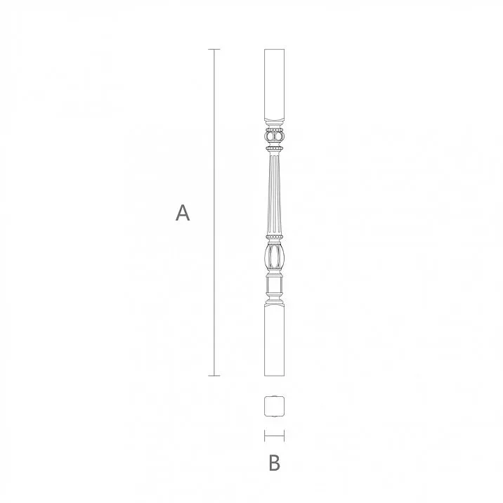 Solid wood item &mdash; baluster for staircase L-014 drawing
