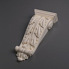 Polyurethane carved bracket KRPU-033 side view, for wall, decorative molding