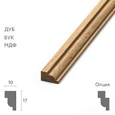 Solid wood molding MLD-059, oak &mdash; decorative profile for furniture and interiors, suitable for painting or staining