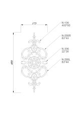 Wooden decorative element with wood carving - decor set drawings