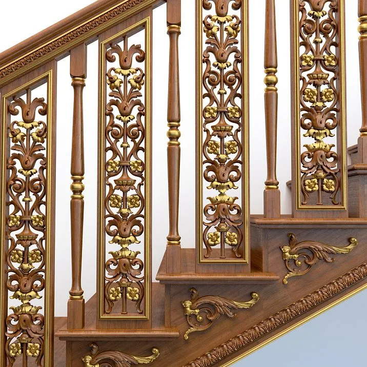 Wooden Baluster L-101, Staircase Photo