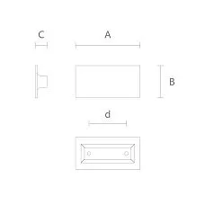 Rectangular handles for furniture