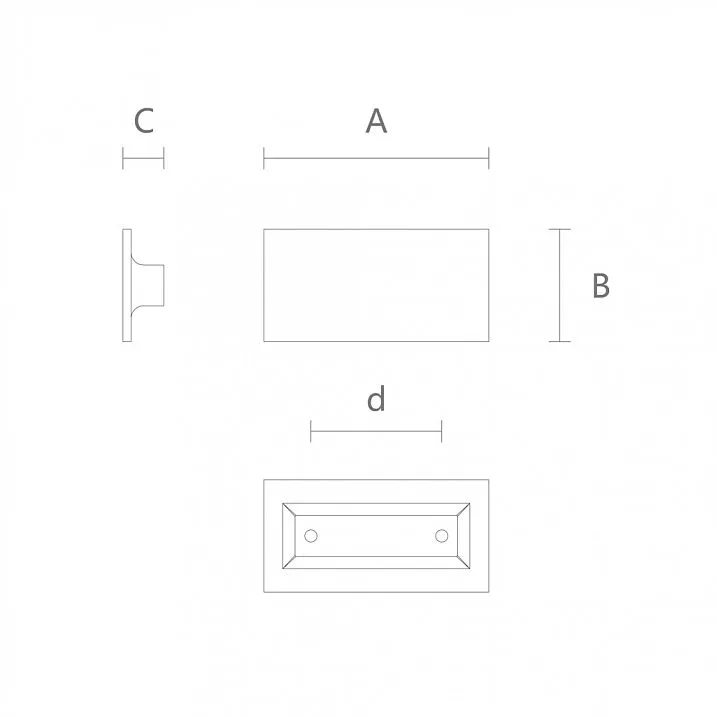 Rectangular handles for furniture