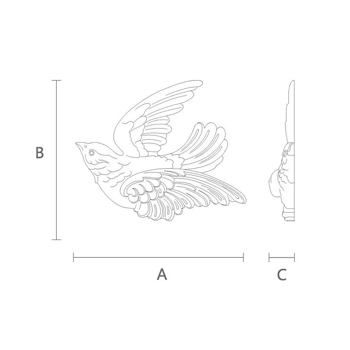 Schematic dimensions and profile of relief decoration NPU-476R