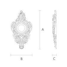 Wall clock CHPU-001 made of polyurethane, drawing