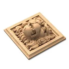 Decorative mascaron with a lion's head for building facade