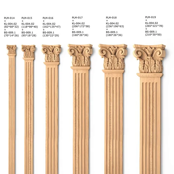 Interior styles of pilaster PLM-015 and capitals set
