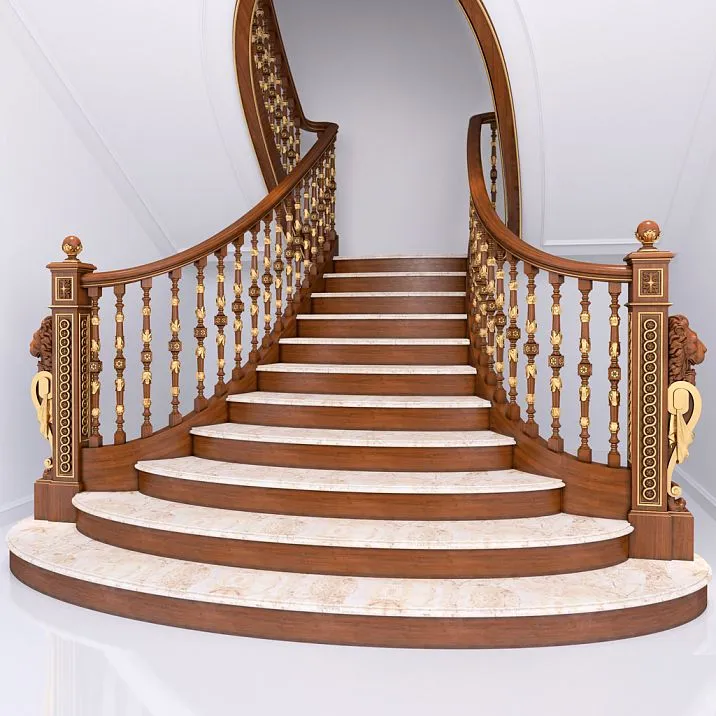 Carved staircase detail L-041 photo of staircase with balusters