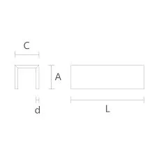 Чертёж с размерами декоративной балки BL-001 — высота, ширина, глубина и длина балки