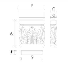 Decorative Capital from Oak KL-001.02 drawing