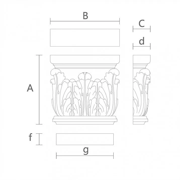 Decorative Capital from Oak KL-001.02 drawing