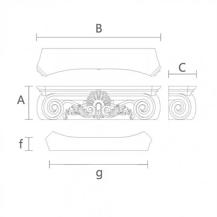 Capital for Kitchen Cabinets KL-033 Drawing