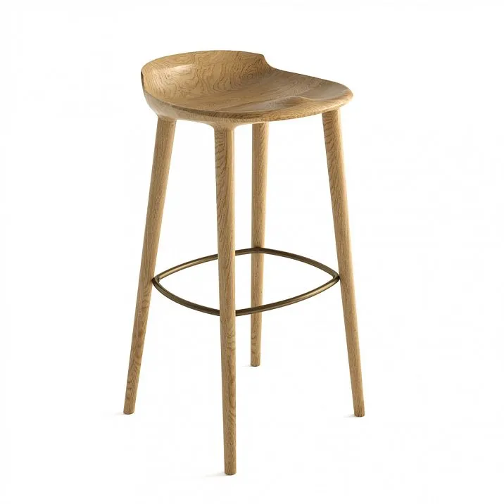 Designer bar chair from solid oak and beech.