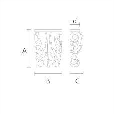 Shelf support with unique carved pattern drawing