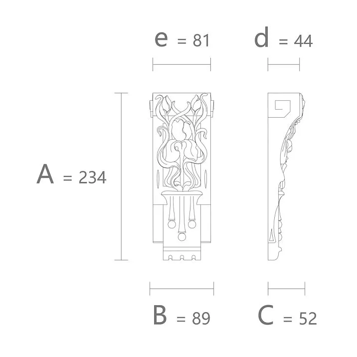 Carved polyurethane bracket KRPU-053 for decorating church and temple walls, buy in Moscow