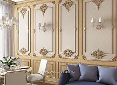 Decoration Set C-001-1, wooden with carved ornament, wall view