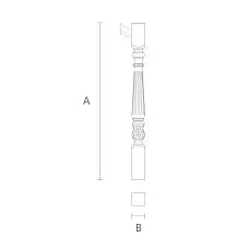 Diagram of wooden stair post