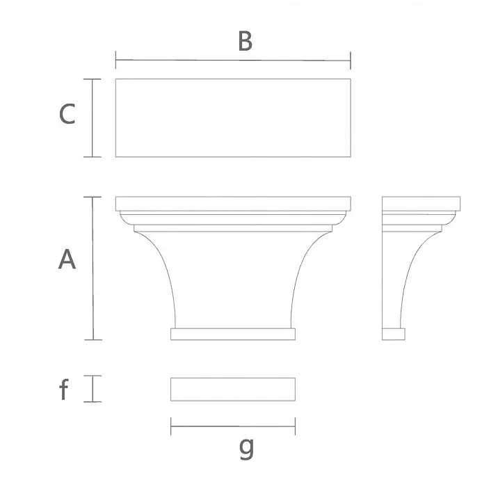 Decorative Capital KL-065 in Furniture Design Drawing