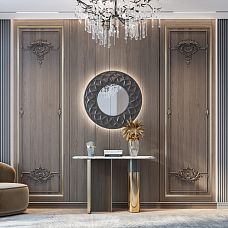 Carved connector plate N-400 in the living room interior