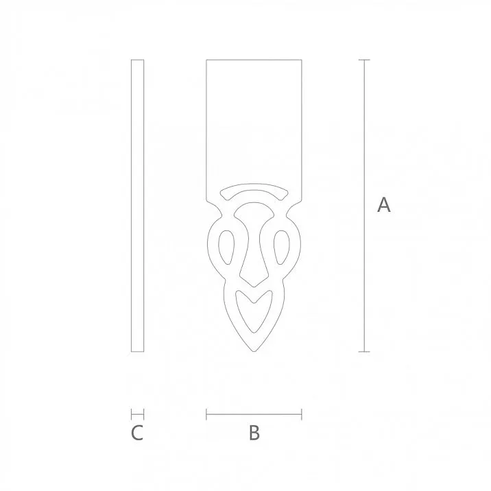 Carved Connecting Element SNL-8, drawing of carved decor from pine