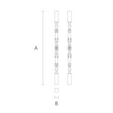 Wooden stair baluster L-041 made of oak or beech &mdash; a quality and affordable component for wooden staircases drawing