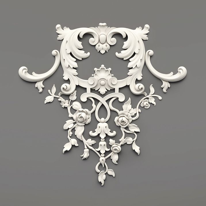 Relief decoration NPU.VRS-001 with elegant floral ornament