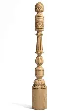 Carved wooden post for staircase