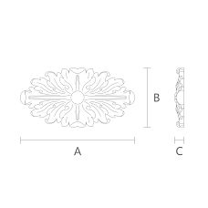 Carved Polyurethane Rosette RPU-068 for Wall and Ceiling Moldings in Classic Style
