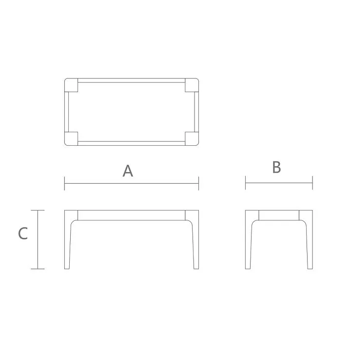 Banquette frame made of solid wood