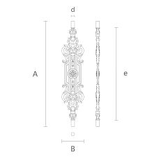 Elegant wooden baluster L-033 with carved leaves drawing
